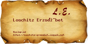Loschitz Erzsébet névjegykártya